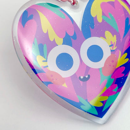 JULIESBUDDIES Porte-clés Coeur pailleté en Acrylique