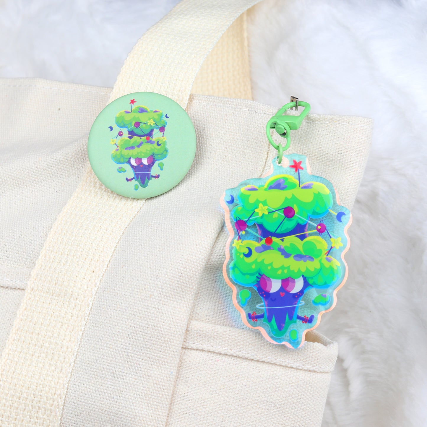 JULIESBUDDIES Porte-clés Brocoli Cosmique en Acrylique