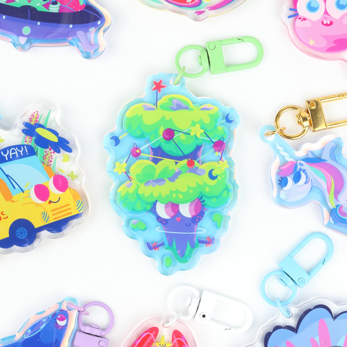 JULIESBUDDIES Porte-clés Brocoli Cosmique en Acrylique