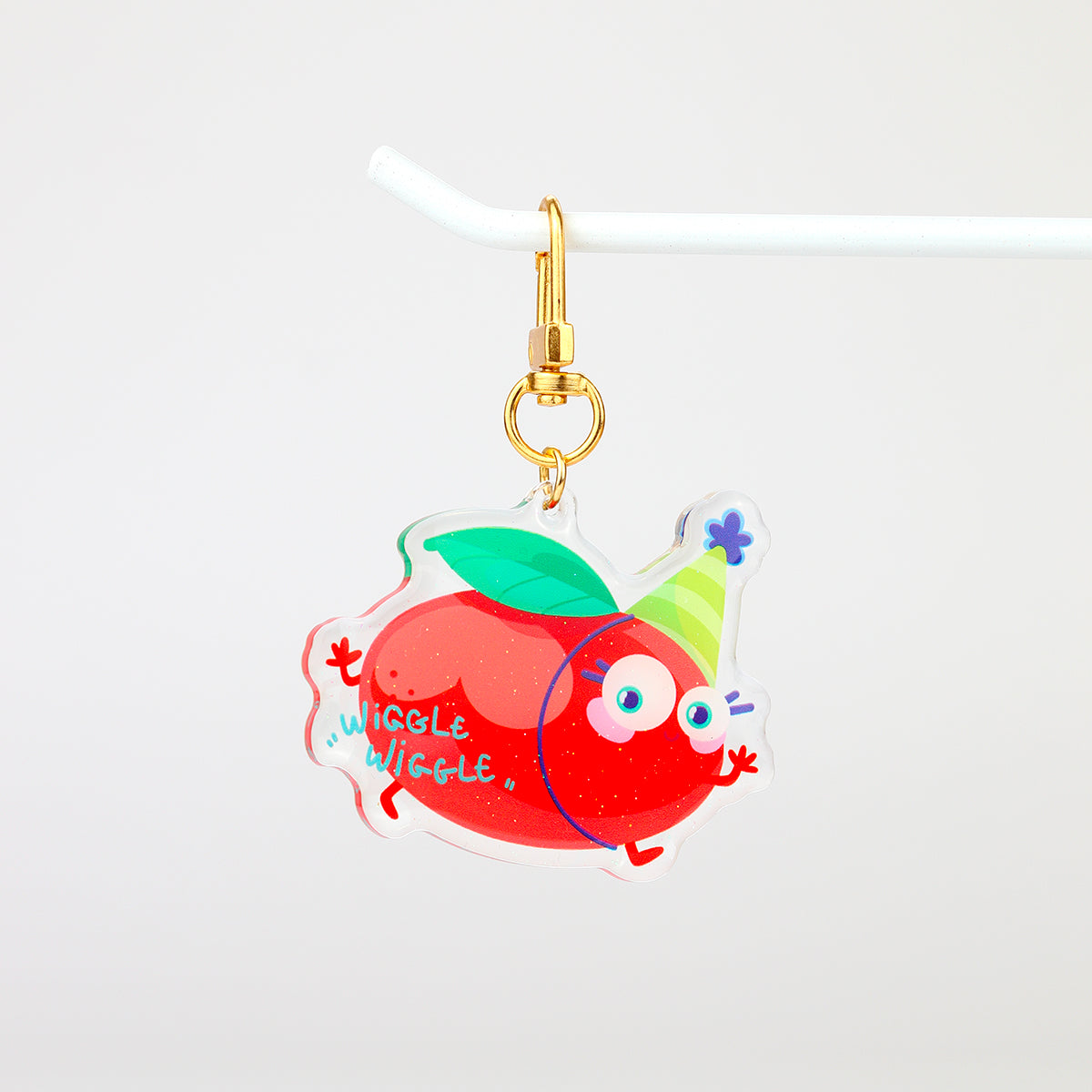 JULIESBUDDIES Dancing Peach Acrylic Keychain
