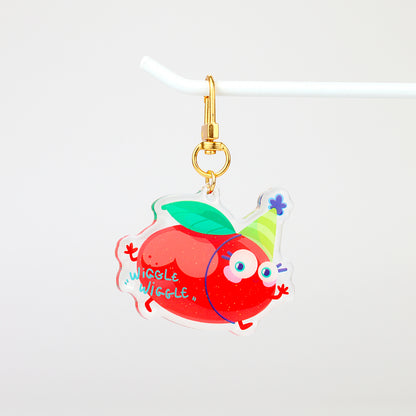 JULIESBUDDIES Dancing Peach Acrylic Keychain
