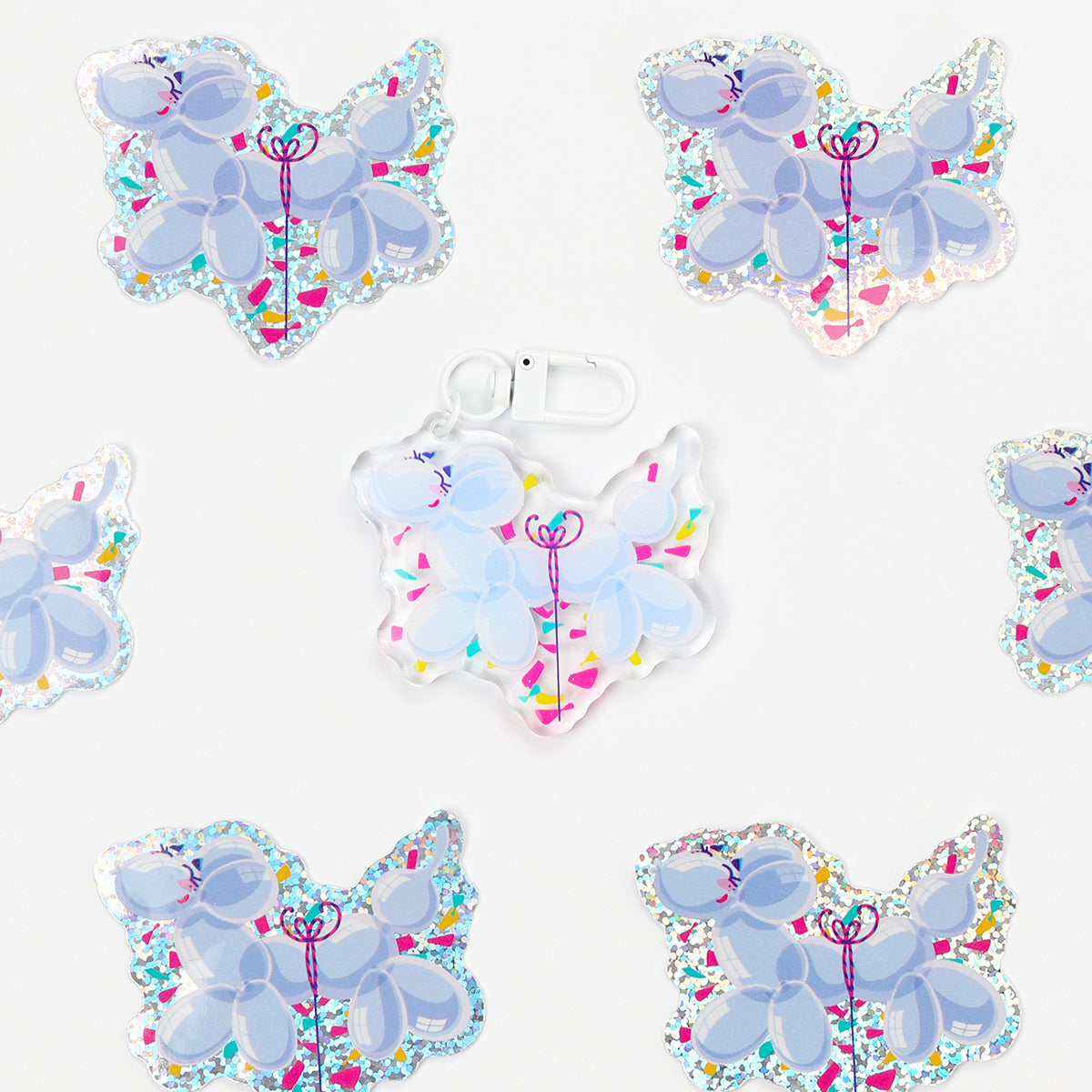 JULIESBUDDIES Balloon Dog Acrylic Keychain