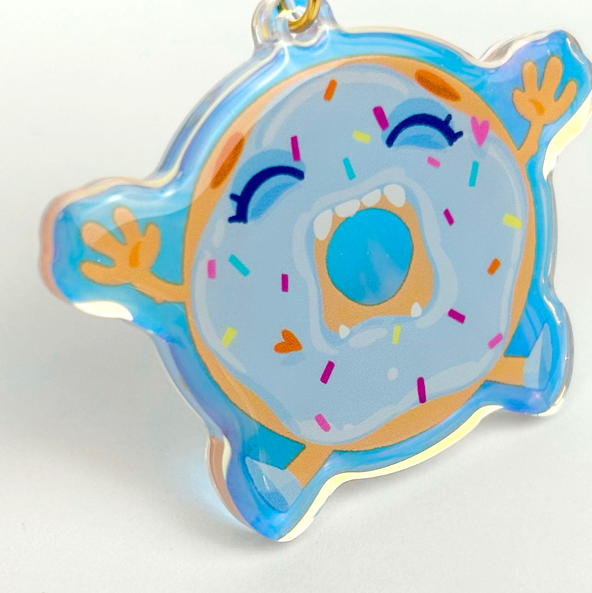 JULIESBUDDIES Holographic Donut Acrylic Keychain