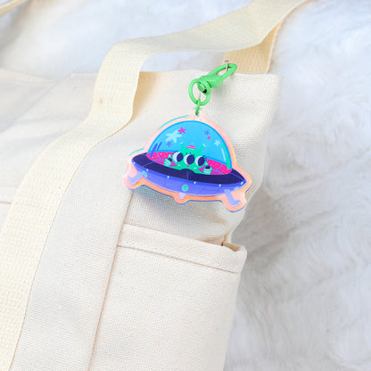 JULIESBUDDIES Porte-clés Extra-terrestre en OVNI en Acrylique