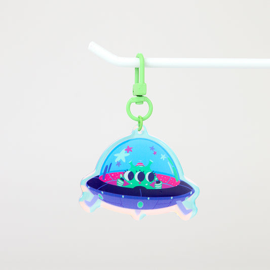JULIESBUDDIES Porte-clés Extra-terrestre en OVNI en Acrylique