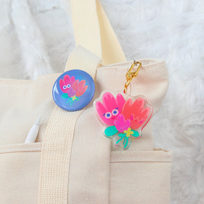 JULIESBUDDIES Flower Hug Acrylic Keychain