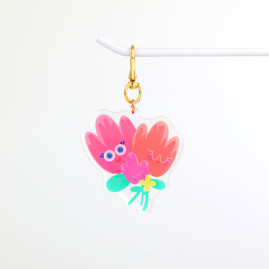 JULIESBUDDIES Flower Hug Acrylic Keychain
