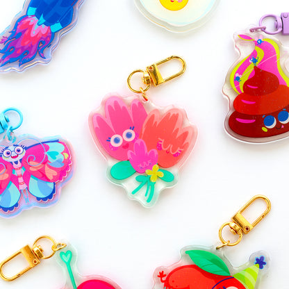 JULIESBUDDIES Flower Hug Acrylic Keychain