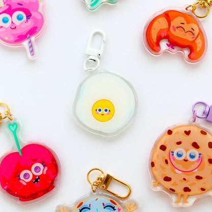 JULIESBUDDIES Porte-clés Oeuf au plat en Acrylique