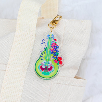 JULIESBUDDIES Floral Guitar Acrylic Keychain