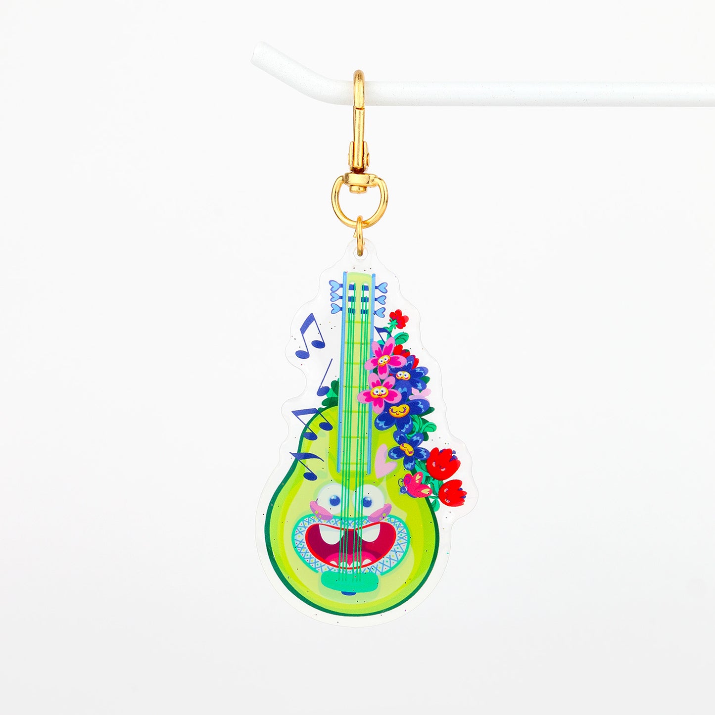 JULIESBUDDIES Floral Guitar Acrylic Keychain
