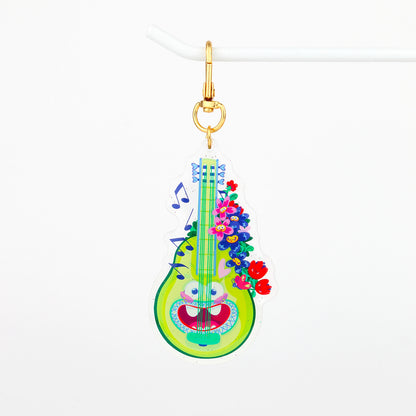 JULIESBUDDIES Floral Guitar Acrylic Keychain