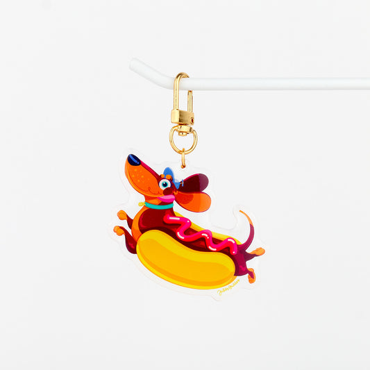JULIESBUDDIES Porte-clés Teckel Chien Saucisse en Acrylique