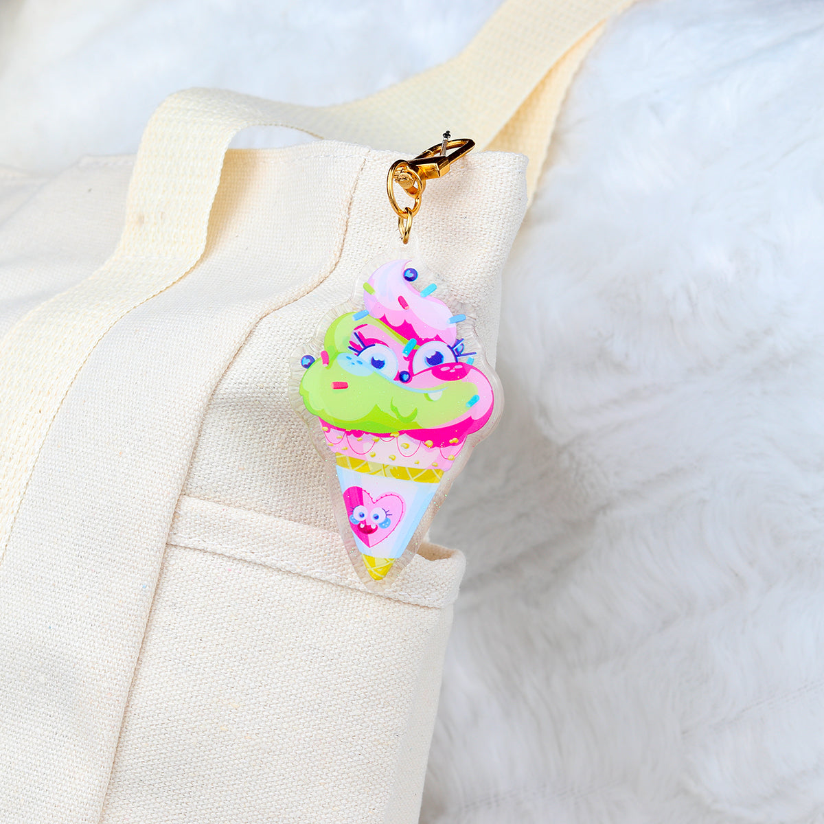 JULIESBUDDIES Ice Cream Acrylic Keychain