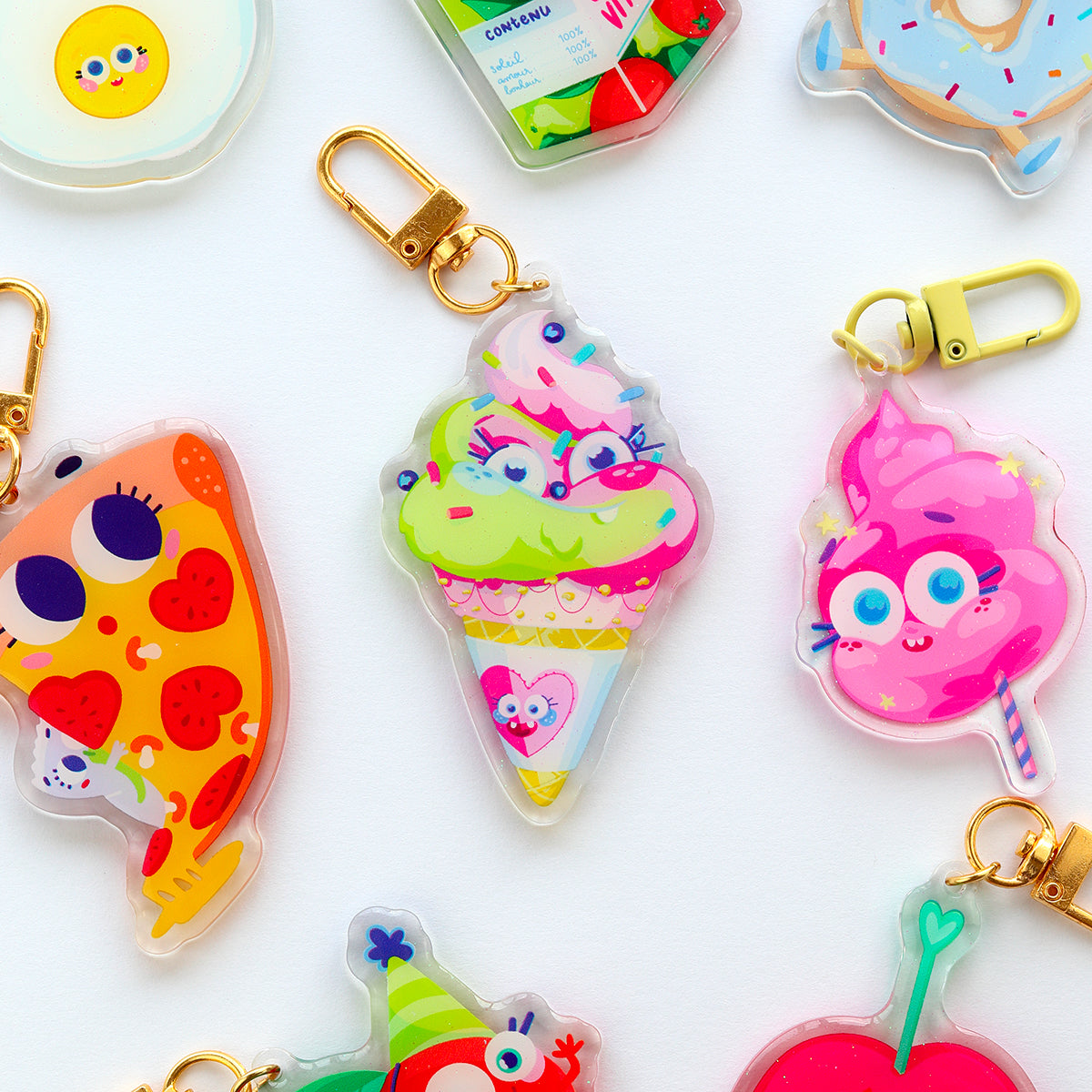 JULIESBUDDIES Ice Cream Acrylic Keychain
