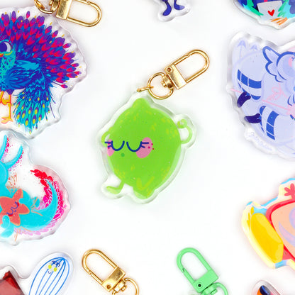 JULIESBUDDIES Porte-clés Citron Vert en Acrylique