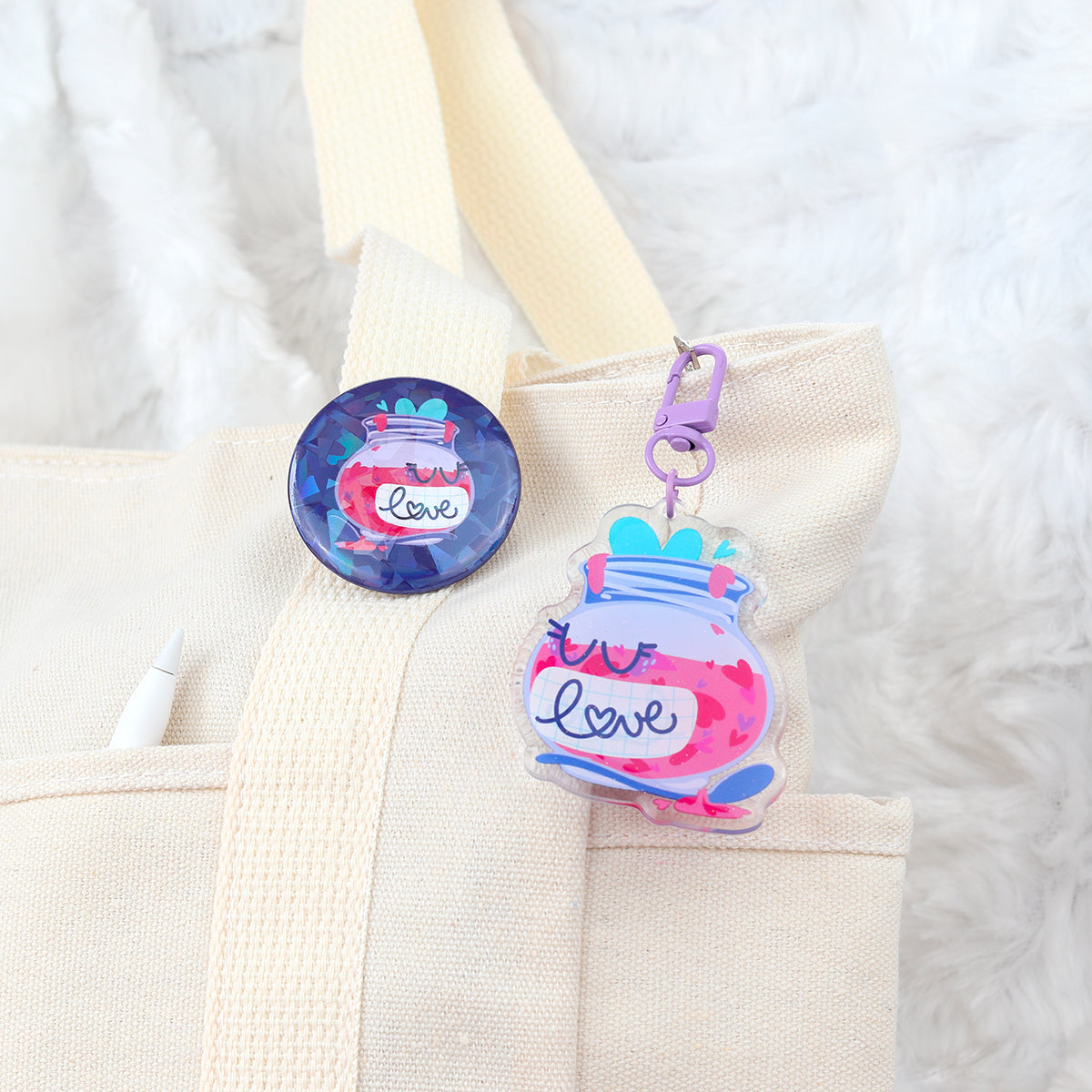 JULIESBUDDIES Love Jam Jar Acrylic Keychain