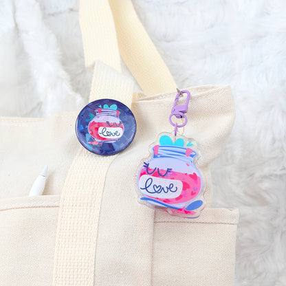 JULIESBUDDIES Love Jam Jar Acrylic Keychain