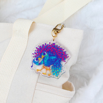 JULIESBUDDIES Porte-clés Paons amoureux en Acrylique