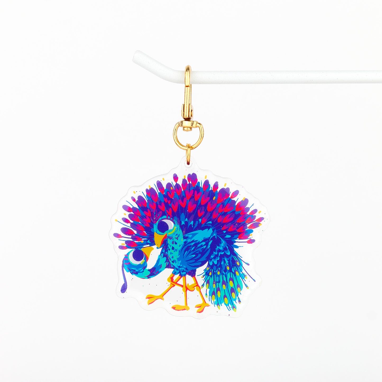 JULIESBUDDIES Porte-clés Paons amoureux en Acrylique