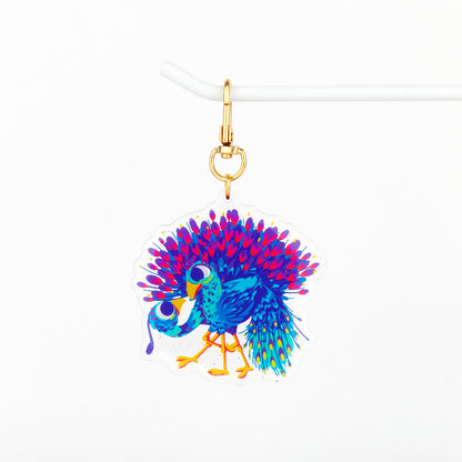 JULIESBUDDIES Porte-clés Paons amoureux en Acrylique