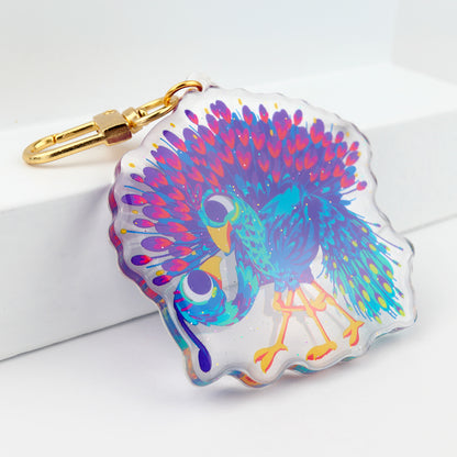 JULIESBUDDIES Porte-clés Paons amoureux en Acrylique