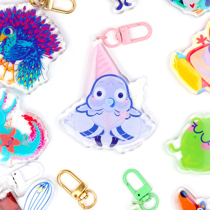 JULIESBUDDIES Magical Pigeon Acrylic Keychain