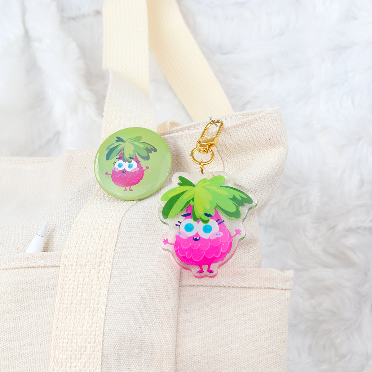 JULIESBUDDIES Pink Pineapple Acrylic Keychain