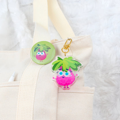 JULIESBUDDIES Pink Pineapple Acrylic Keychain