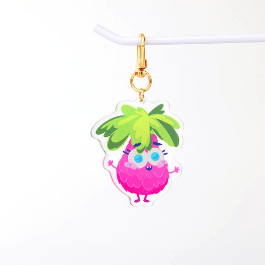 JULIESBUDDIES Porte-clés Ananas Rose en Acrylique