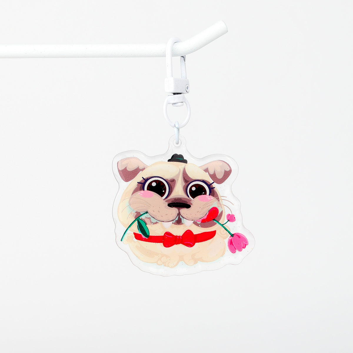 JULIESBUDDIES Pug Acrylic Keychain