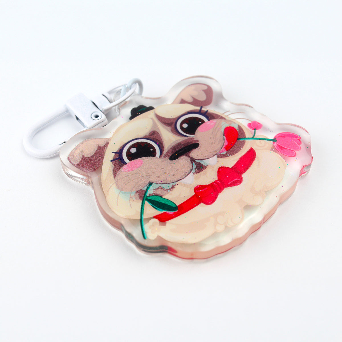 JULIESBUDDIES Pug Acrylic Keychain