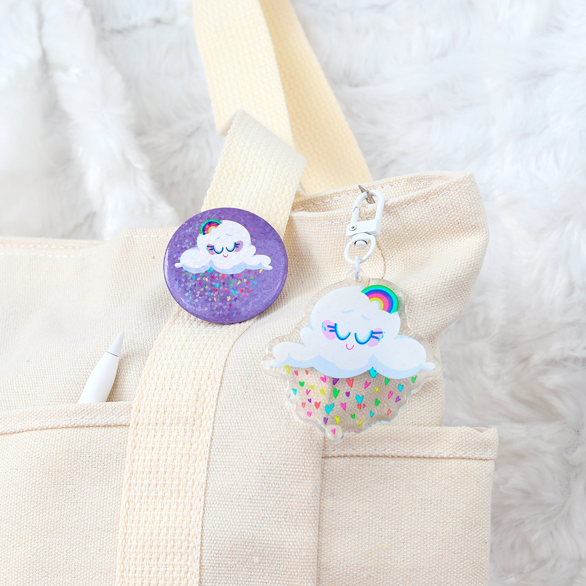 JULIESBUDDIES Rainbow Cloud Acrylic Keychain