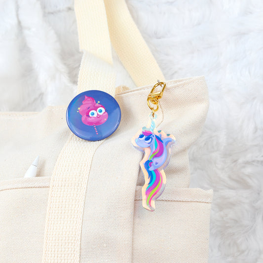 JULIESBUDDIES Rainbow Unicorn Acrylic Keychain