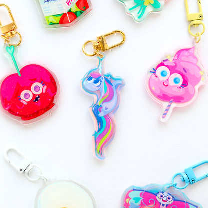 JULIESBUDDIES Rainbow Unicorn Acrylic Keychain