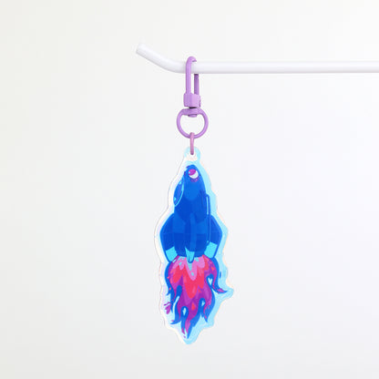 JULIESBUDDIES Space Rocket Acrylic Keychain