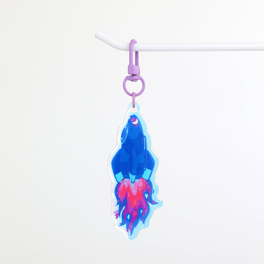 JULIESBUDDIES Space Rocket Acrylic Keychain