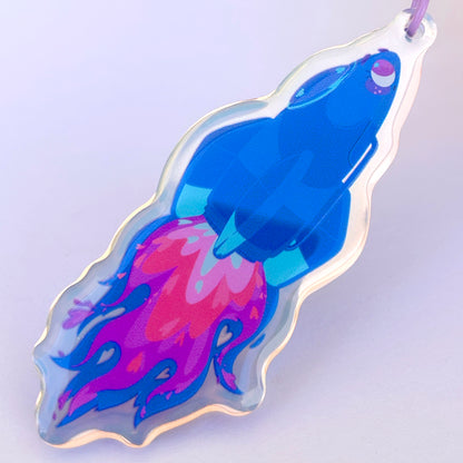 JULIESBUDDIES Space Rocket Acrylic Keychain
