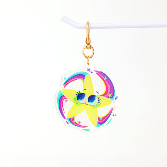 JULIESBUDDIES Porte-clés Étoile Scintillante en Acrylique