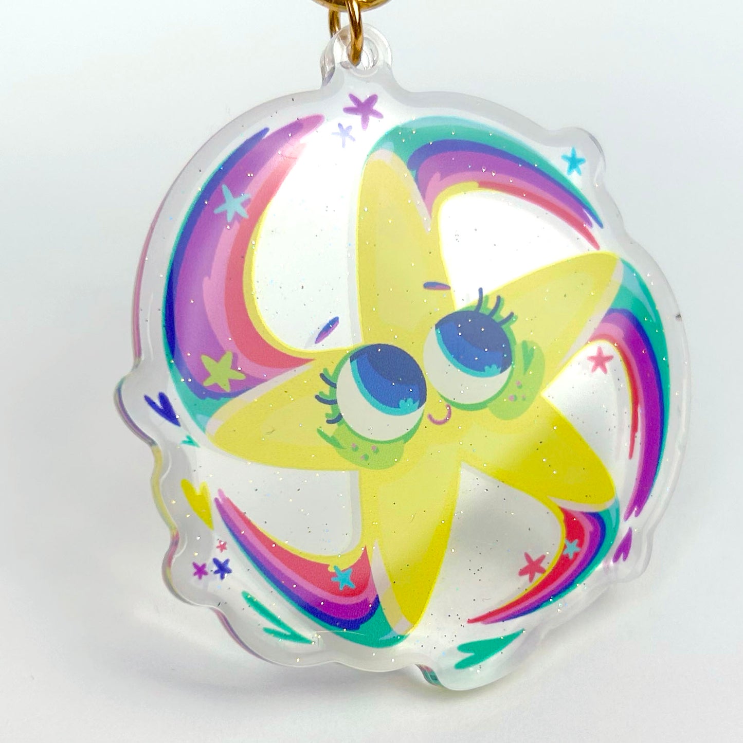 JULIESBUDDIES Porte-clés Étoile Scintillante en Acrylique