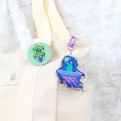 JULIESBUDDIES Alien in UFO Acrylic Keychain