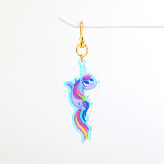 JULIESBUDDIES Rainbow Unicorn Acrylic Keychain