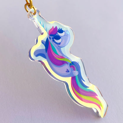 JULIESBUDDIES Porte-clés Licorne Arc-en-ciel en Acrylique