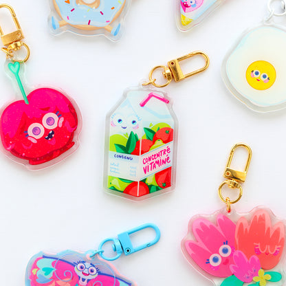 JULIESBUDDIES Vitamin Juice Pack Acrylic Keychain