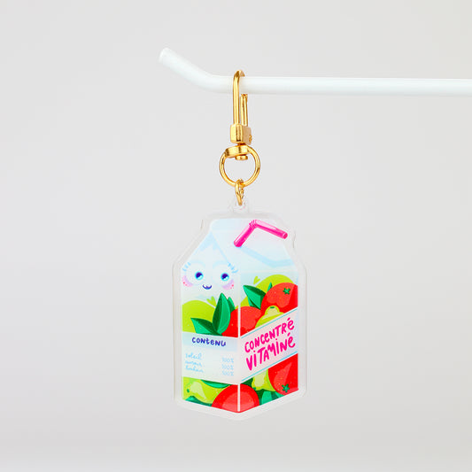 JULIESBUDDIES Vitamin Juice Pack Acrylic Keychain