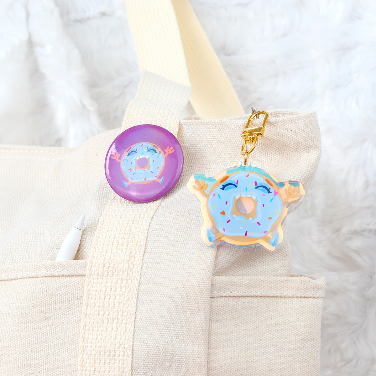 JULIESBUDDIES Holographic Donut Acrylic Keychain