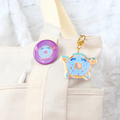 JULIESBUDDIES Holographic Donut Acrylic Keychain