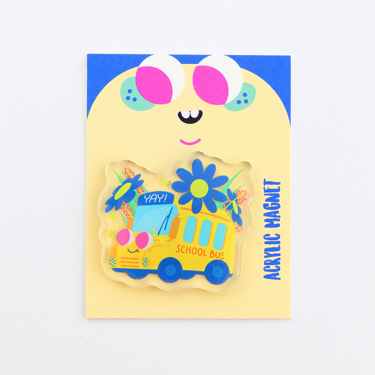JULIESBUDDIES Yellow School Bus Acrylic Magnet
