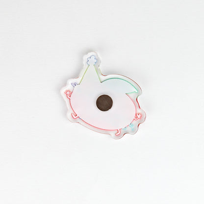 JULIESBUDDIES Wiggling Peach Acrylic Magnet