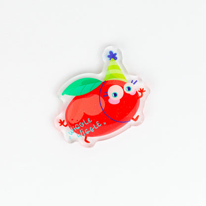 JULIESBUDDIES Wiggling Peach Acrylic Magnet